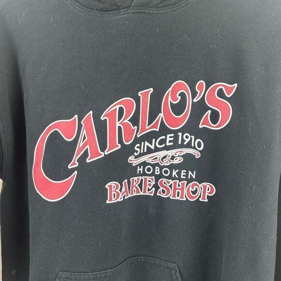 Carlos Bake Shop Size M Hoodie Sweatshirt Black Hoboken NJ Iconic Loungewear - Picture 3 of 9